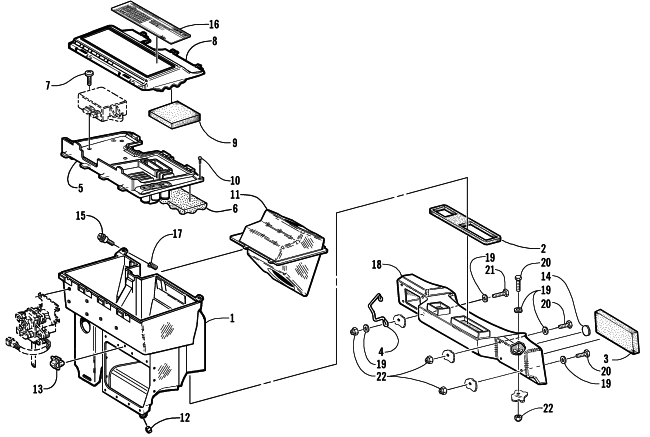 Parts Diagram for Arctic Cat 2001 ZR 500 () SNOWMOBILE AIR SILENCER ASSEMBLY