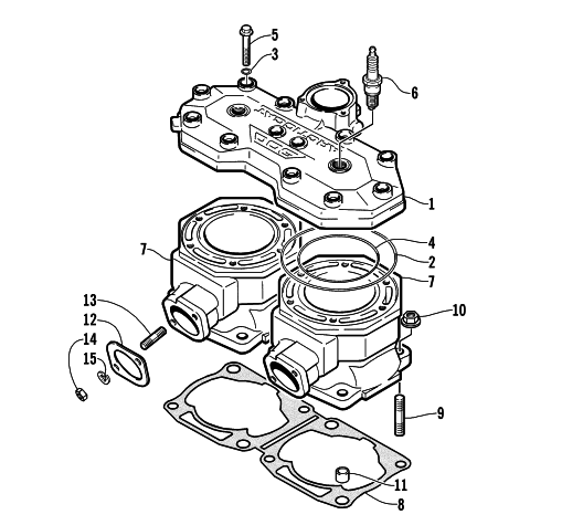 Parts Diagram for Arctic Cat 2001 ZR 500 EFI (ESR) SNOWMOBILE CYLINDER AND HEAD ASSEMBLY