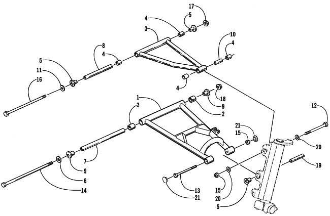 Parts Diagram for Arctic Cat 2001 ZR 440 SNO PRO (CROSS COUNTRY) SNOWMOBILE A-ARM ASSEMBLY