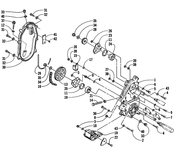 Parts Diagram for Arctic Cat 2001 ZR 440 SNO PRO (CROSS COUNTRY - ) SNOWMOBILE DRIVE/DROPCASE ASSEMBLY