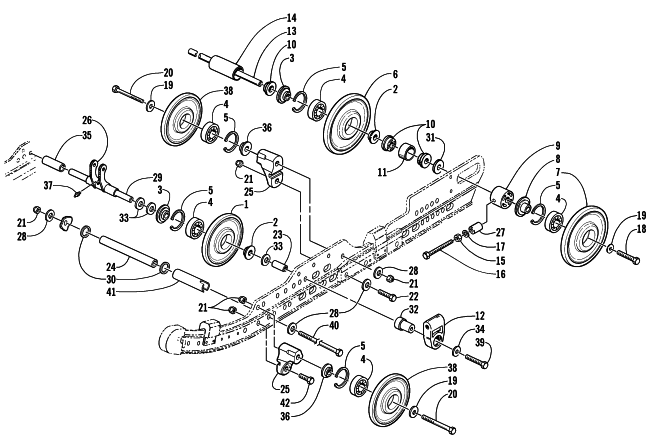 Parts Diagram for Arctic Cat 2001 Z 440 SNO PRO () SNOWMOBILE IDLER WHEEL ASSEMBLY