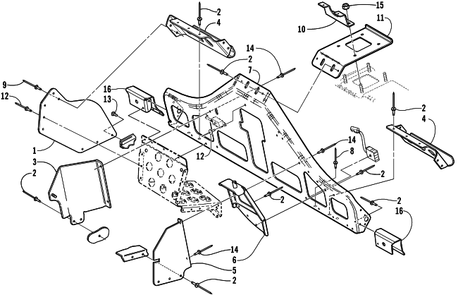 Parts Diagram for Arctic Cat 2001 Z 440 SNO PRO SNOWMOBILE STEERING SUPPORT ASSEMBLY