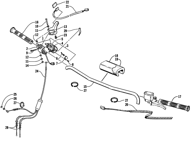Parts Diagram for Arctic Cat 2001 Z 440 SNO PRO SNOWMOBILE HANDLEBAR AND CONTROLS