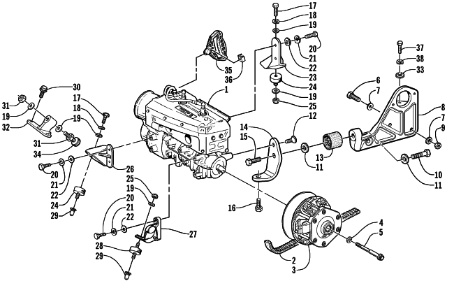 Parts Diagram for Arctic Cat 2001 Z 440 SNO PRO () SNOWMOBILE ENGINE AND RELATED PARTS
