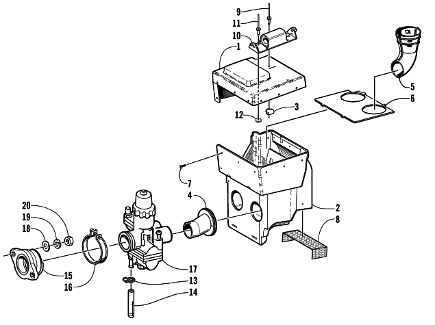 Parts Diagram for Arctic Cat 2001 Z 440 SNO PRO () SNOWMOBILE AIR SILENCER ASSEMBLY