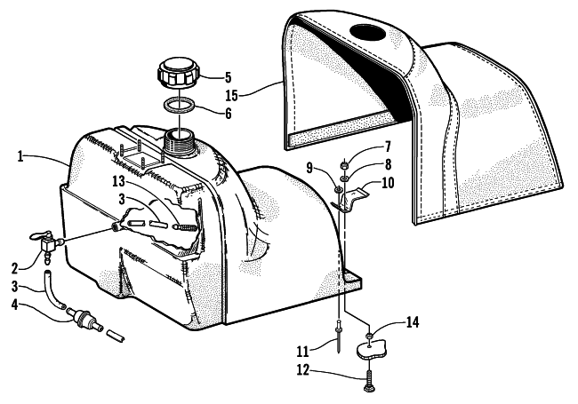 Parts Diagram for Arctic Cat 2001 Z 440 SNO PRO SNOWMOBILE GAS TANK AND COVER