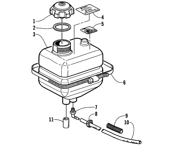 Parts Diagram for Arctic Cat 2001 Z 440 SNO PRO () SNOWMOBILE OIL TANK ASSEMBLY