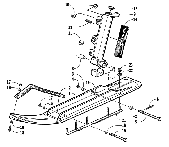 Parts Diagram for Arctic Cat 2001 ZR 440 SNO PRO (SNO-CROSS) SNOWMOBILE SKI AND SPINDLE ASSEMBLY