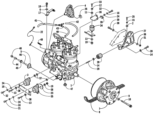 Parts Diagram for Arctic Cat 2001 ZR 440 SNO PRO (SNO-CROSS - ) SNOWMOBILE ENGINE AND RELATED PARTS