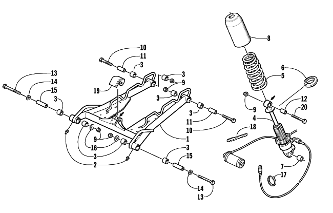 Parts Diagram for Arctic Cat 2001 ZR 440 SNO PRO (SNO-CROSS - ) SNOWMOBILE REAR SUSPENSION FRONT ARM ASSEMBLY (Cross Country)