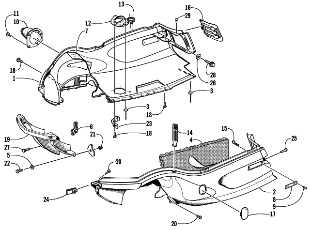 Parts Diagram for Arctic Cat 2001 ZR 440 SNO PRO (CROSS COUNTRY - ) SNOWMOBILE BELLY PAN ASSEMBLY