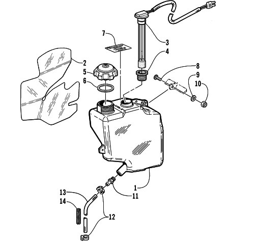 Parts Diagram for Arctic Cat 2001 MOUNTAIN CAT 800 () SNOWMOBILE OIL TANK ASSEMBLY