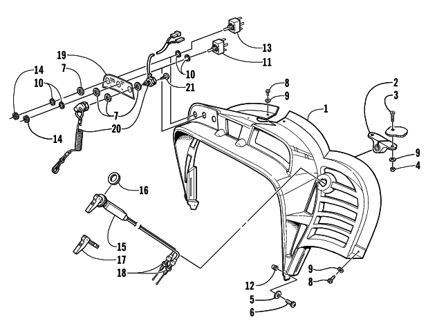 Parts Diagram for Arctic Cat 2001 ZR 440 SNO PRO (SNO-CROSS) SNOWMOBILE CONSOLE AND SWITCH ASSEMBLY