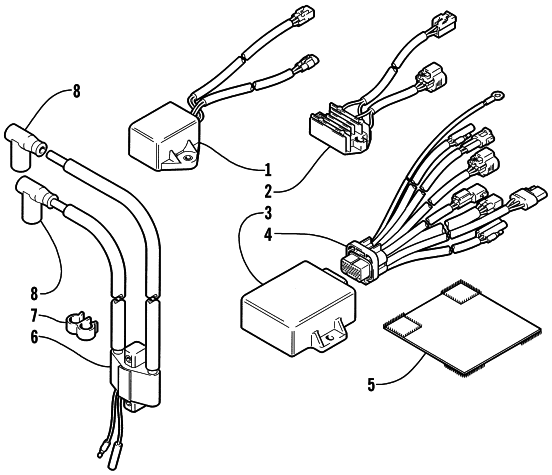 Parts Diagram for Arctic Cat 2001 ZR 500 SNOWMOBILE ELECTRICAL