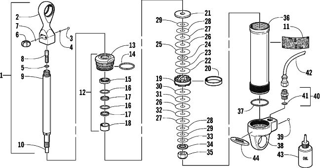 Parts Diagram for Arctic Cat 2001 ZR 440 SNO PRO (CROSS COUNTRY) SNOWMOBILE REAR SUSPENSION REAR ARM SHOCK ABSORBER