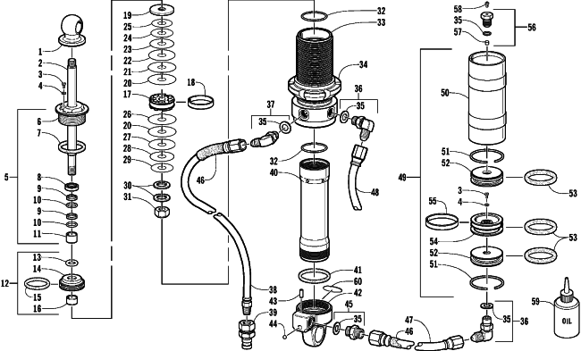 Parts Diagram for Arctic Cat 2001 ZR 440 SNO PRO (CROSS COUNTRY - ) SNOWMOBILE REAR SUSPENSION FRONT ARM SHOCK ABSORBER (Cross Country)