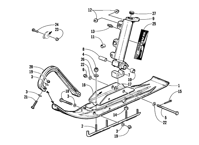 Parts Diagram for Arctic Cat 2002 ZR 800 SNOWMOBILE SKI AND SPINDLE ASSEMBLY