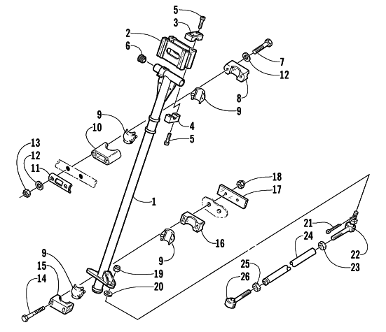 Parts Diagram for Arctic Cat 2002 ZR 500 LE SNOWMOBILE STEERING POST ASSEMBLY