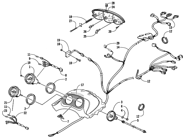 Parts Diagram for Arctic Cat 2002 ZR 500 CC () SNOWMOBILE HEADLIGHT, INSTRUMENTS, AND WIRING ASSEMBLIES