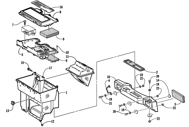Parts Diagram for Arctic Cat 2002 ZR 500 LE SNOWMOBILE AIR SILENCER ASSEMBLY