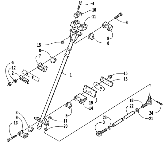 Parts Diagram for Arctic Cat 2002 ZL 600 EFI SS SNOWMOBILE STEERING POST ASSEMBLY