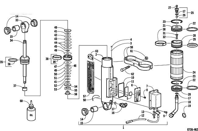 Parts Diagram for Arctic Cat 2002 ZL 600 EFI SS SNOWMOBILE REAR SUSPENSION REAR ARM SHOCK ABSORBER
