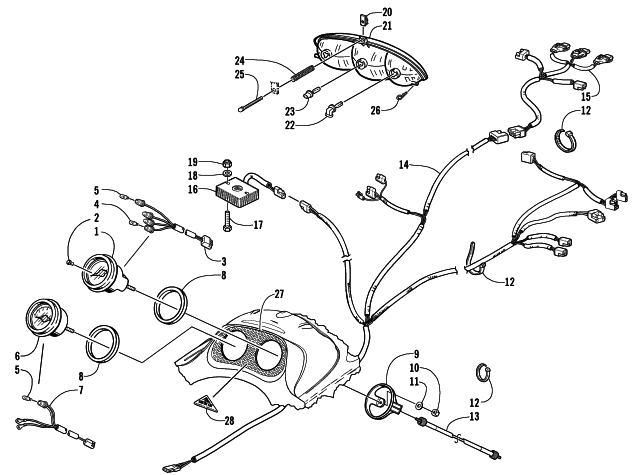 Parts Diagram for Arctic Cat 2002 ZL 600 EFI SNOWMOBILE INSTRUMENTS AND WIRING ASSEMBLIES