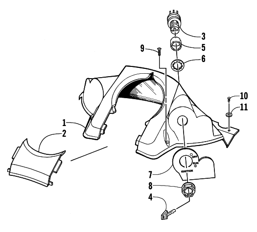 Parts Diagram for Arctic Cat 2003 MOUNTAIN CAT 600 EFI ( 136) SNOWMOBILE CONSOLE AND SWITCH ASSEMBLY