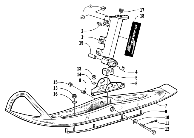 Parts Diagram for Arctic Cat 2002 Z 440 (ES) SNOWMOBILE SKI AND SPINDLE ASSEMBLY