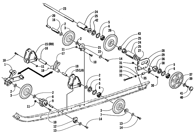 Parts Diagram for Arctic Cat 2002 Z 440 SNOWMOBILE IDLER WHEEL ASSEMBLY