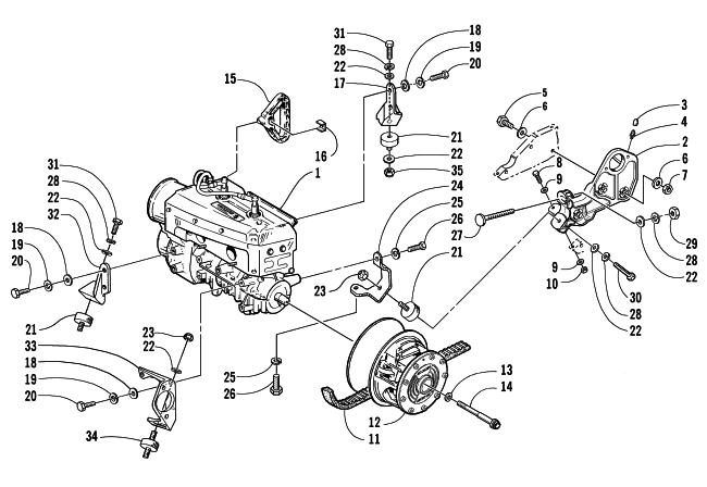 Parts Diagram for Arctic Cat 2002 Z 370 (ES) SNOWMOBILE ENGINE AND RELATED PARTS