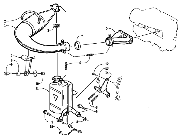 Parts Diagram for Arctic Cat 2002 PANTHER 440 () SNOWMOBILE EXHAUST ASSEMBLY