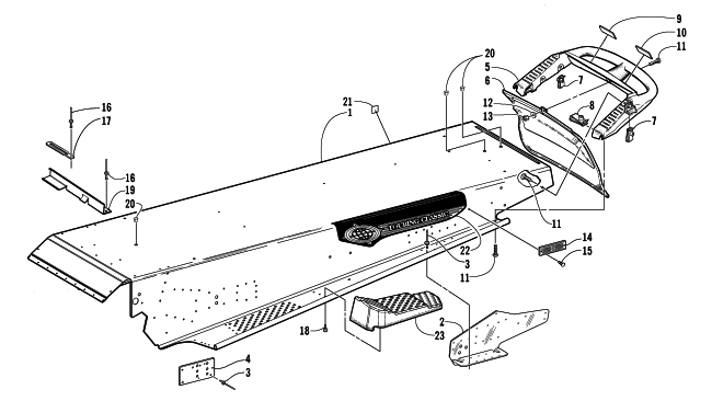Parts Diagram for Arctic Cat 2002 PANTHER 440 () SNOWMOBILE TUNNEL AND REAR BUMPER