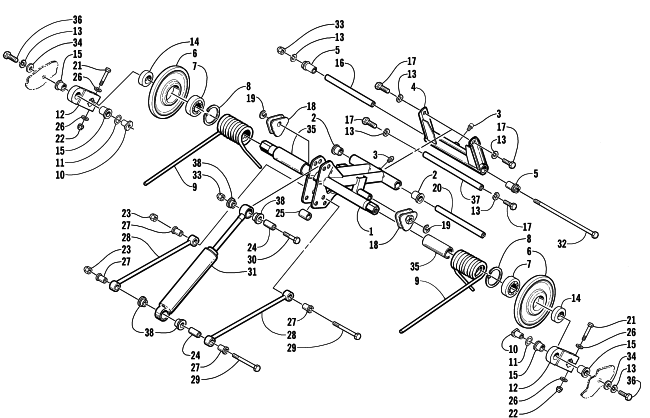 Parts Diagram for Arctic Cat 2002 4-STROKE TRAIL SNOWMOBILE REAR SUSPENSION REAR ARM ASSEMBLY