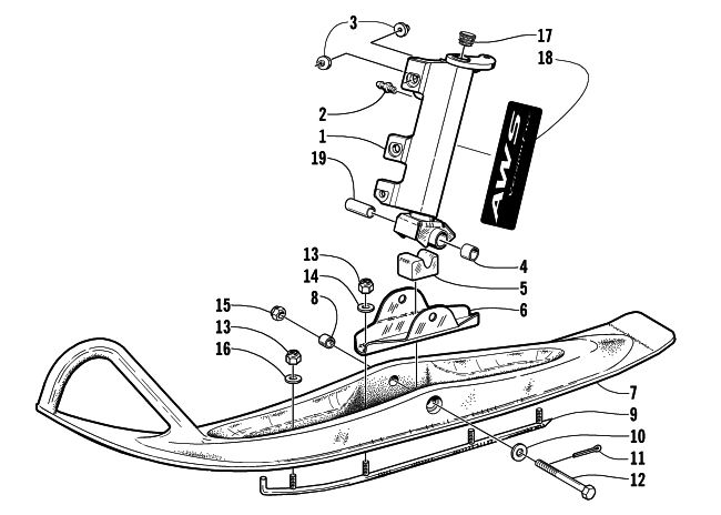 Parts Diagram for Arctic Cat 2002 PANTERA 550 () SNOWMOBILE SKI AND SPINDLE ASSEMBLY