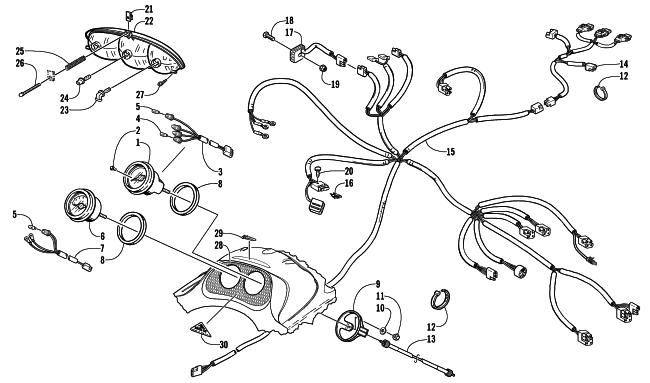 Parts Diagram for Arctic Cat 2002 ZL 550 SNOWMOBILE HEADLIGHT, INSTRUMENTS, AND WIRING ASSEMBLIES (ESR)