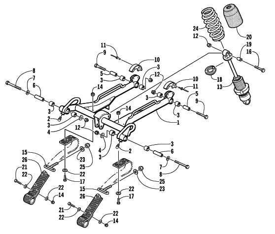 Parts Diagram for Arctic Cat 2003 ZR 900 EARLY BUILD SNOWMOBILE REAR SUSPENSION FRONT ARM ASSEMBLY