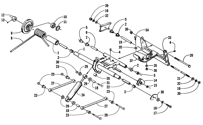 Parts Diagram for Arctic Cat 2002 BEARCAT WIDE TRACK SNOWMOBILE REAR SUSPENSION REAR ARM ASSEMBLY