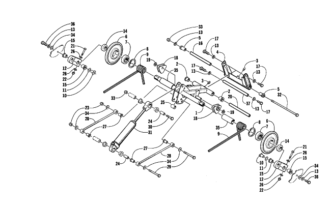 Parts Diagram for Arctic Cat 2003 ZR 900 EARLY BUILD SNOWMOBILE REAR SUSPENSION REAR ARM ASSEMBLY