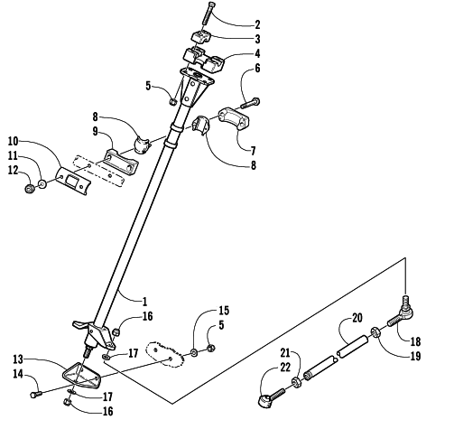 Parts Diagram for Arctic Cat 2002 PANTERA 550 SNOWMOBILE STEERING POST ASSEMBLY