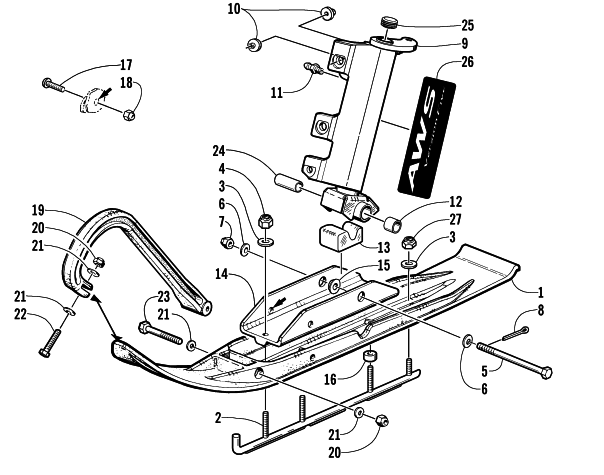 Parts Diagram for Arctic Cat 2002 PANTERA 550 () SNOWMOBILE SKI AND SPINDLE ASSEMBLY (International)