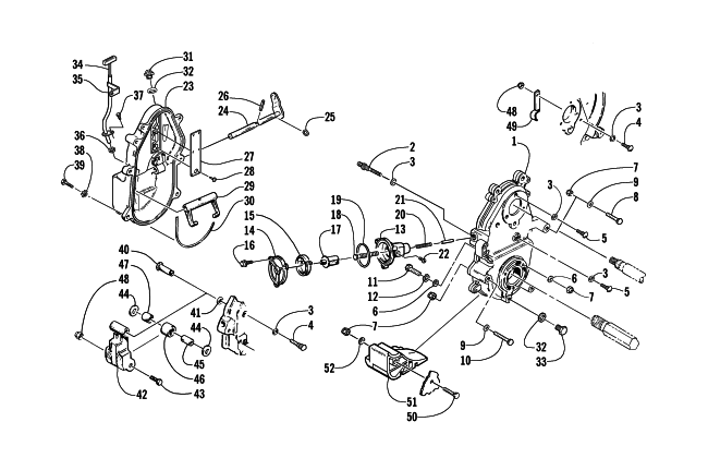Parts Diagram for Arctic Cat 2002 PANTERA 550 () SNOWMOBILE DROPCASE AND CHAIN TENSION ASSEMBLY