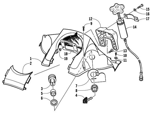 Parts Diagram for Arctic Cat 2002 ZR 600 EFI SNOWMOBILE CONSOLE AND SWITCH ASSEMBLY