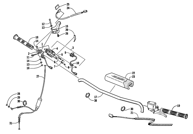Parts Diagram for Arctic Cat 2002 ZR 800 SNOWMOBILE HANDLEBAR AND CONTROLS