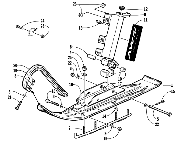 Parts Diagram for Arctic Cat 2002 PANTERA 800 EFI ESR () SNOWMOBILE SKI AND SPINDLE ASSEMBLY