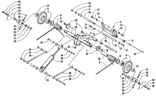 Parts Diagram for Arctic Cat 2002 MOUNTAIN CAT 800 EFI SNOWMOBILE REAR SUSPENSION REAR ARM ASSEMBLY