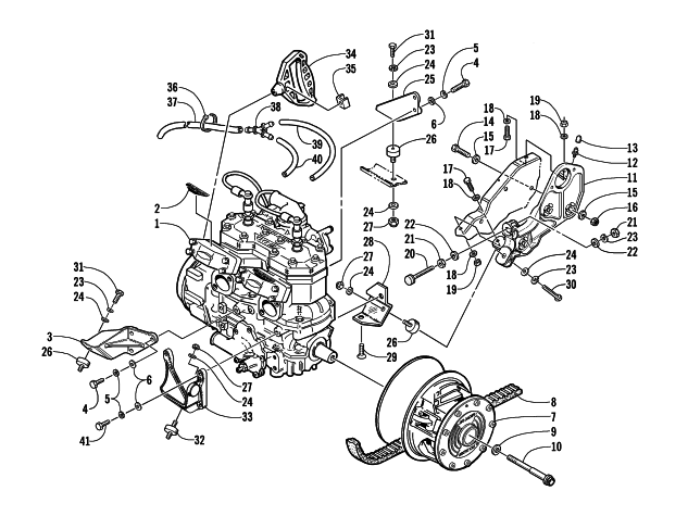 Parts Diagram for Arctic Cat 2002 MOUNTAIN CAT 600 EFI (LE ) SNOWMOBILE ENGINE AND RELATED PARTS