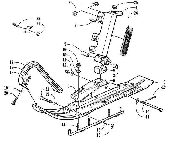 Parts Diagram for Arctic Cat 2002 MOUNTAIN CAT 570 SNOWMOBILE SKI AND SPINDLE ASSEMBLY