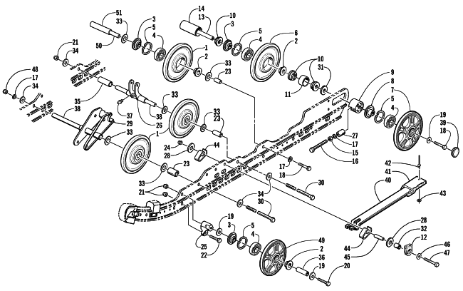 Parts Diagram for Arctic Cat 2002 PANTHER 570 () SNOWMOBILE IDLER WHEEL ASSEMBLY