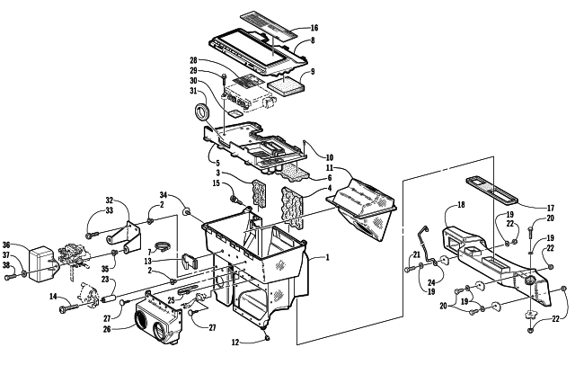 Parts Diagram for Arctic Cat 2002 MOUNTAIN CAT 600 EFI () SNOWMOBILE AIR SILENCER ASSEMBLY